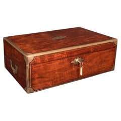 Antique Correspondence Box, Irish, Walnut, Writing Slope, Austin, William IV