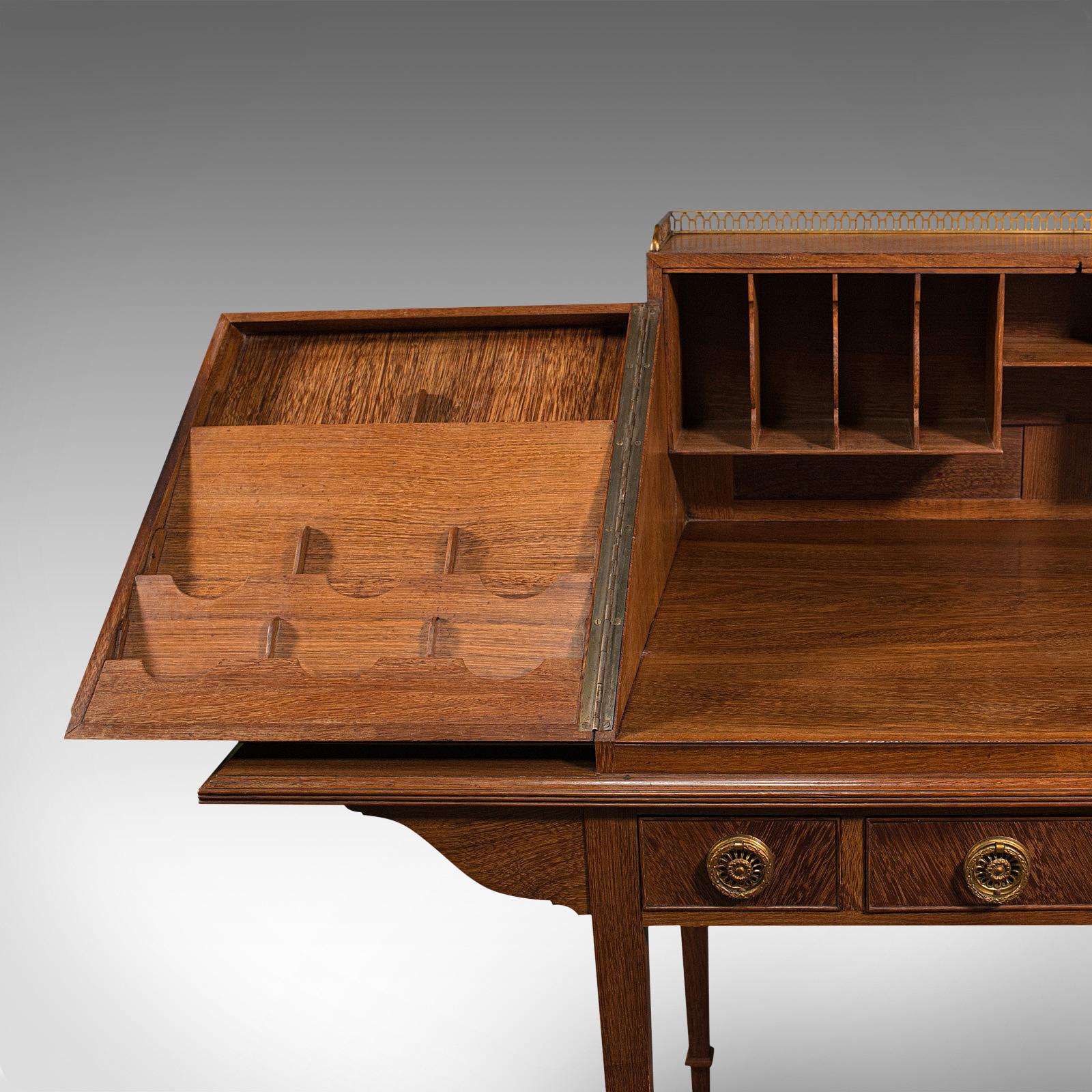 Antique Correspondence Desk, English, Library, Writing Table, Cotswold School For Sale 2