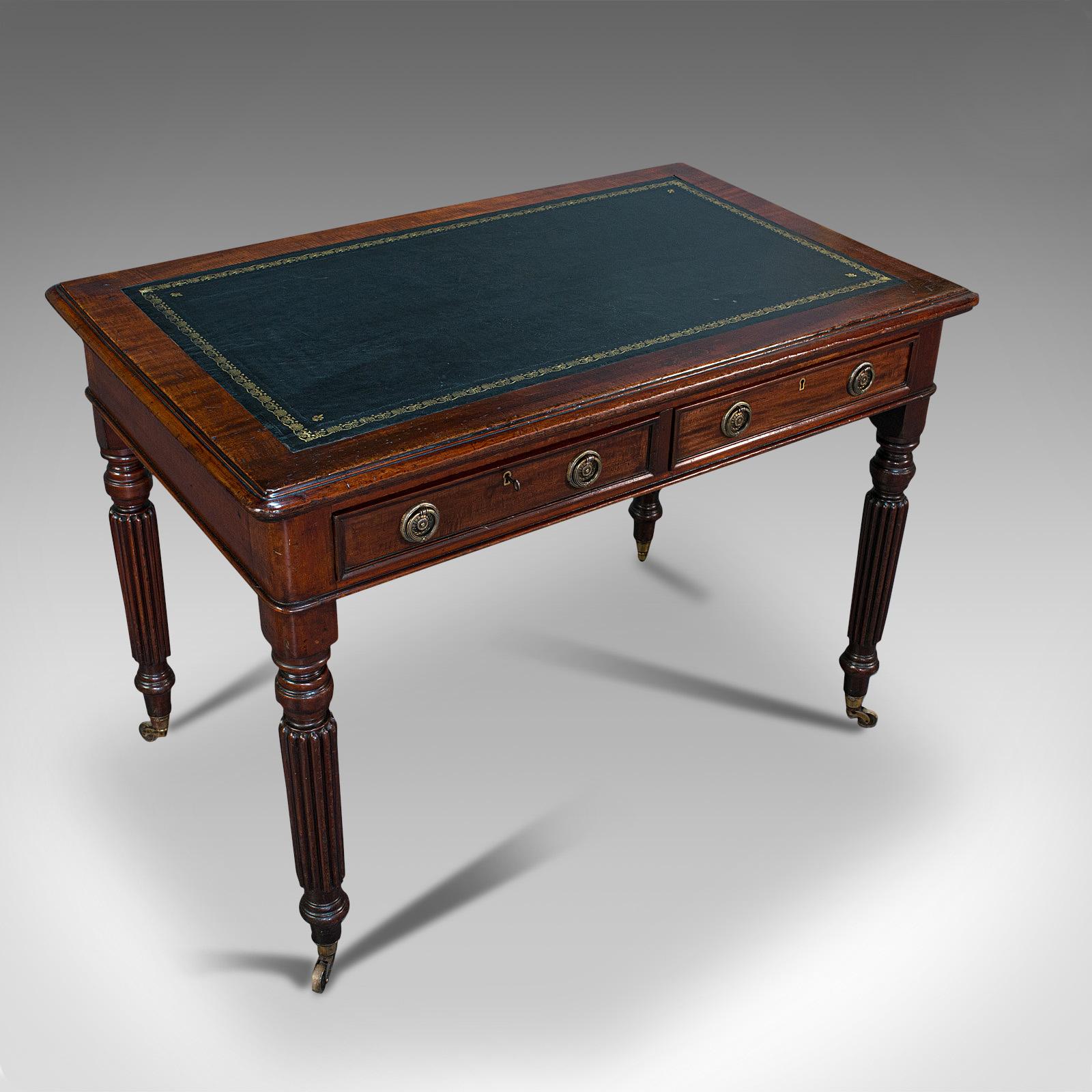Antique Correspondence Desk, English, Mahogany, Writing Table, Regency, C.1820 2