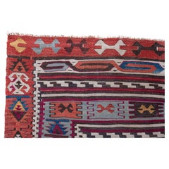 Antique Corum Kilim Natural Rug Wool Old Central Anatolian Chorum Turkish Carpet