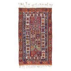 Antique Corum Mihrab Kilim Rug Wool Old Central Anatolian Turkish Carpet