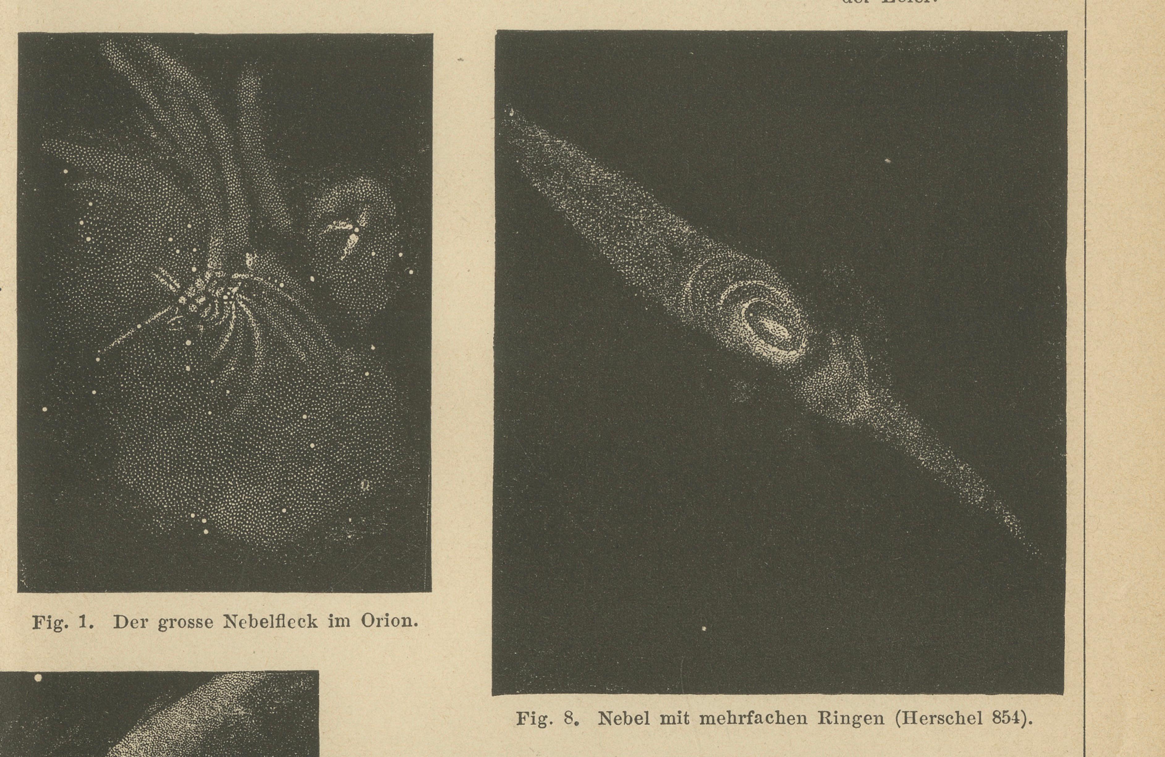 Antique Cosmos Study of Nebulae “Nebelflecke”, Meyers Leipzig c.1900