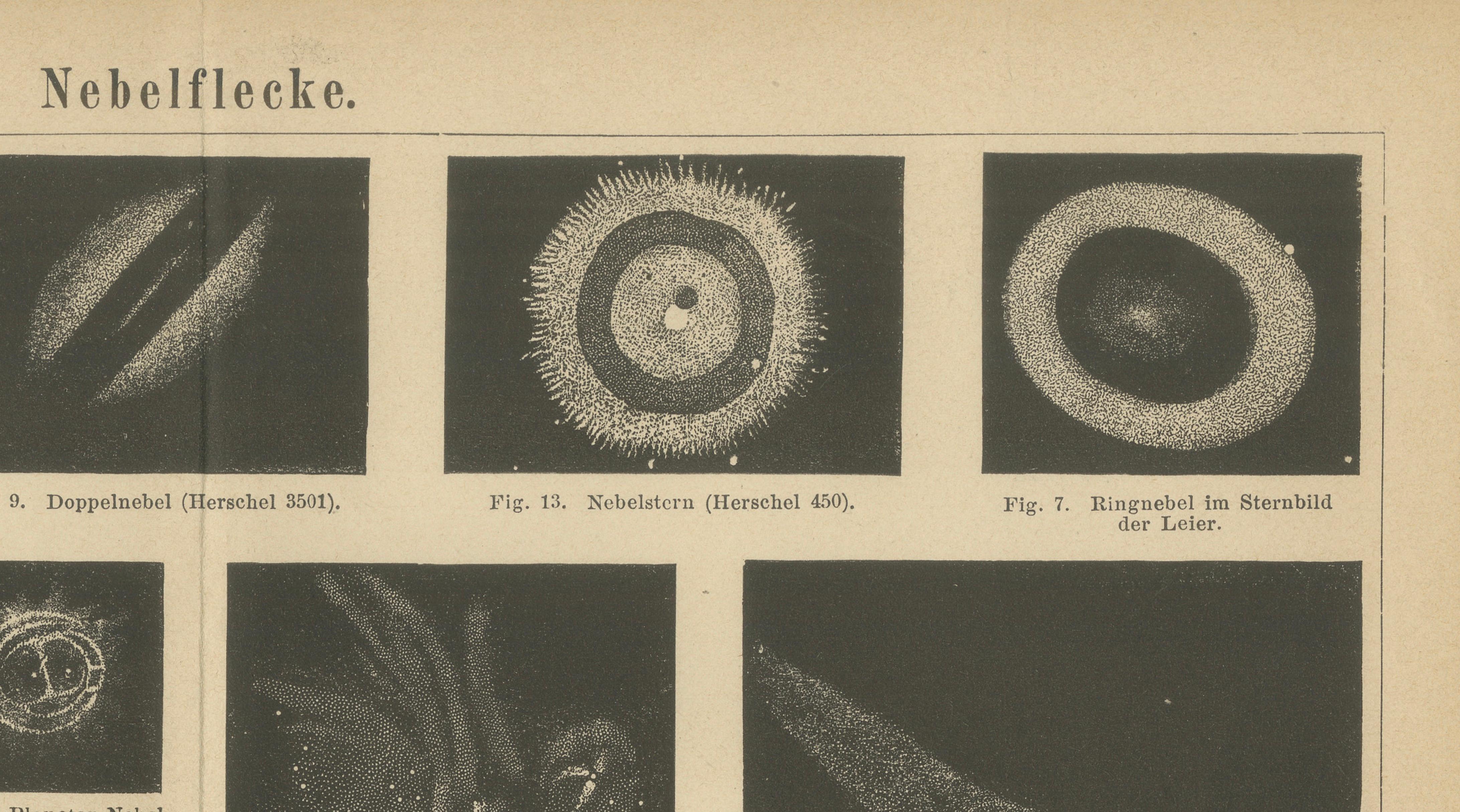 Antique Cosmos Study of Nebulae “Nebelflecke”, Meyers Leipzig c.1900