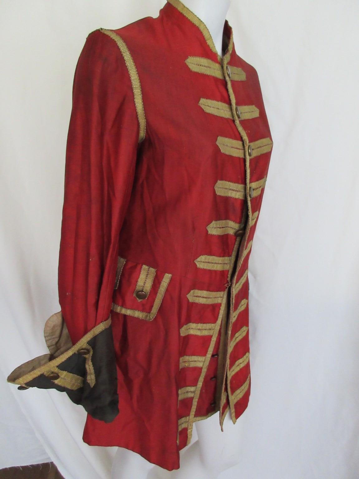 Antique Costume Napoleon Style Gold Red Coat For Sale 5