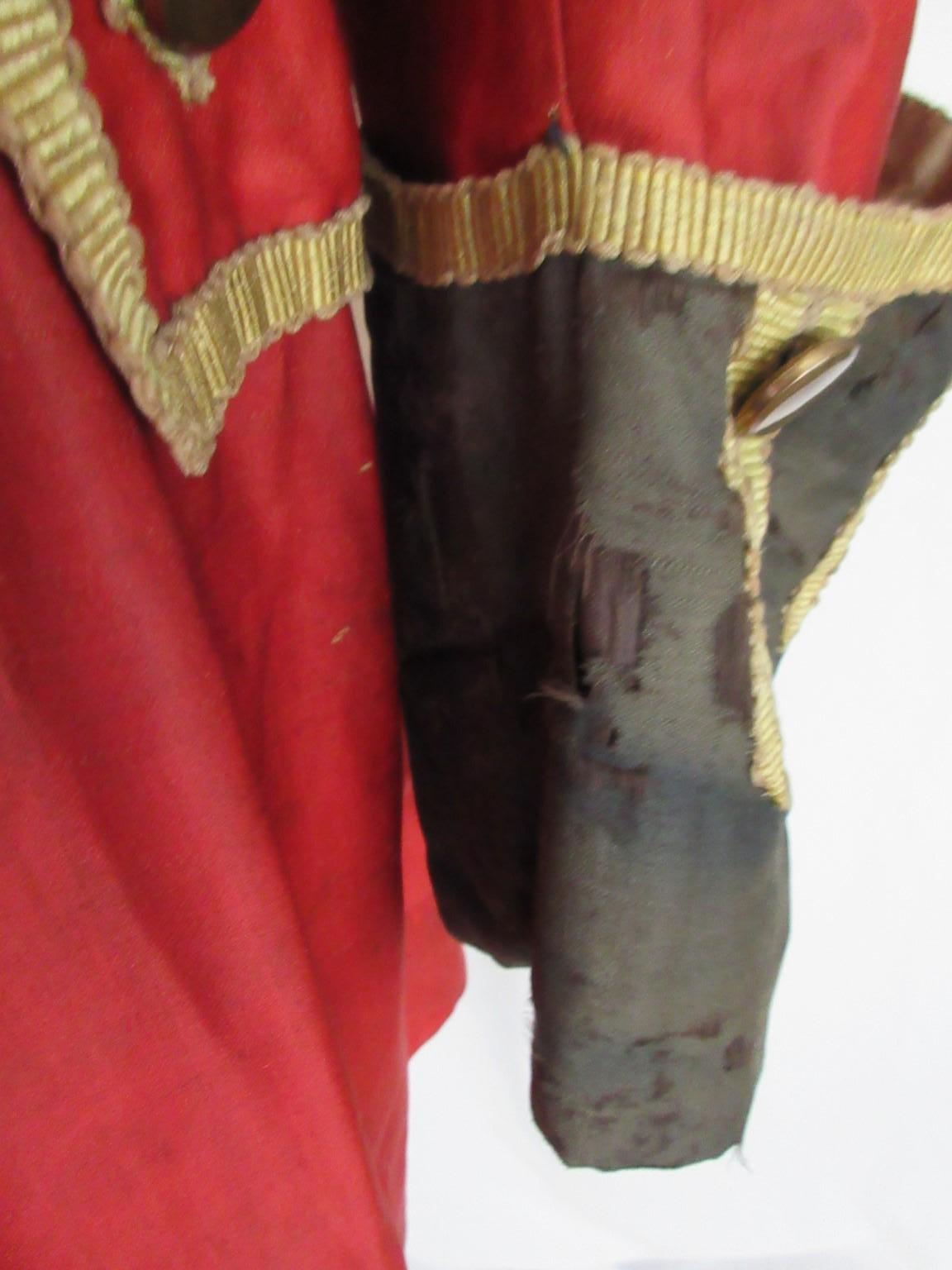 Women's or Men's Antique Costume Napoleon Style Gold Red Coat For Sale