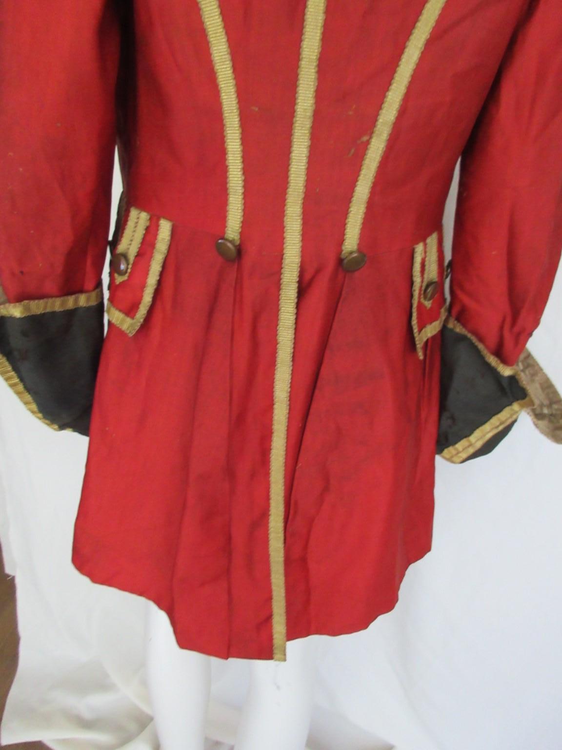 Antique Costume Napoleon Style Gold Red Coat For Sale 3