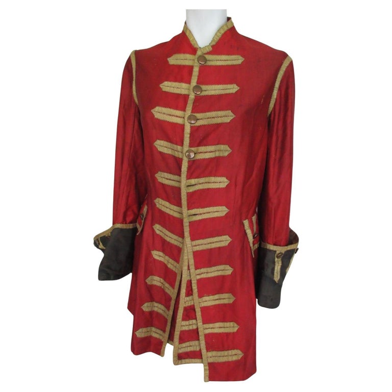 Antique Costume Napoleon Style Gold Red Coat For Sale at 1stDibs