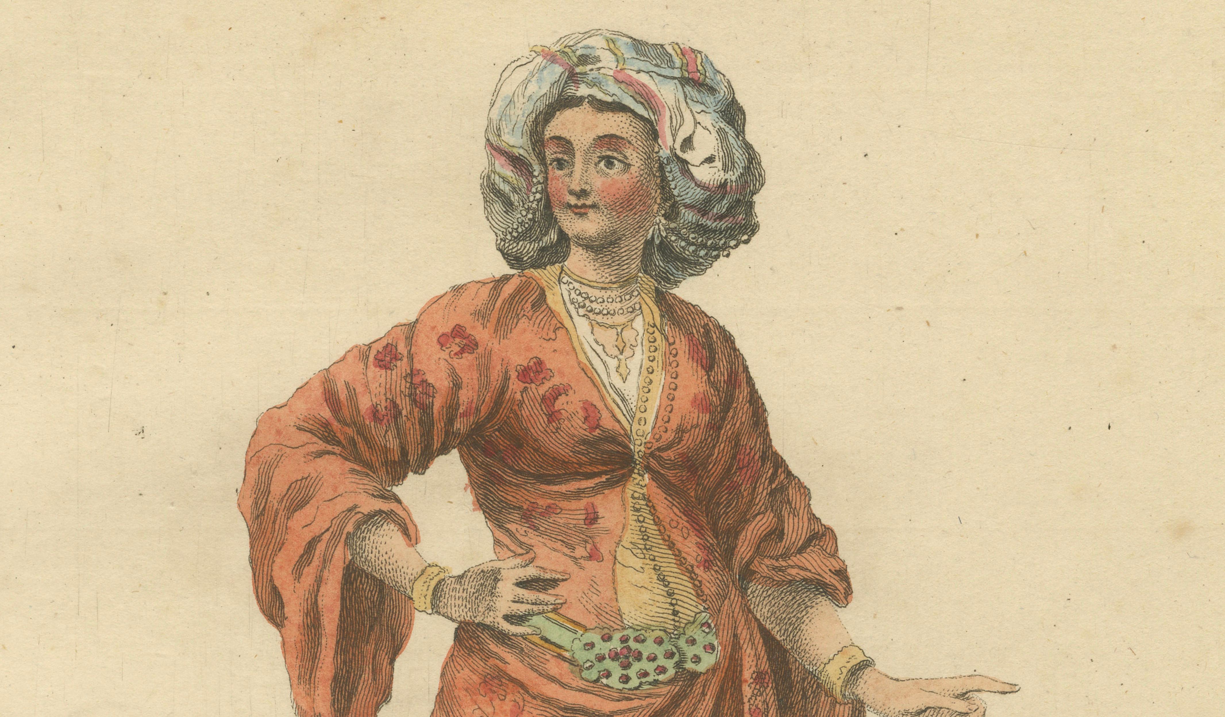 Antique Costume Print Grecian Lady Morning Dress Jefferys, 1749