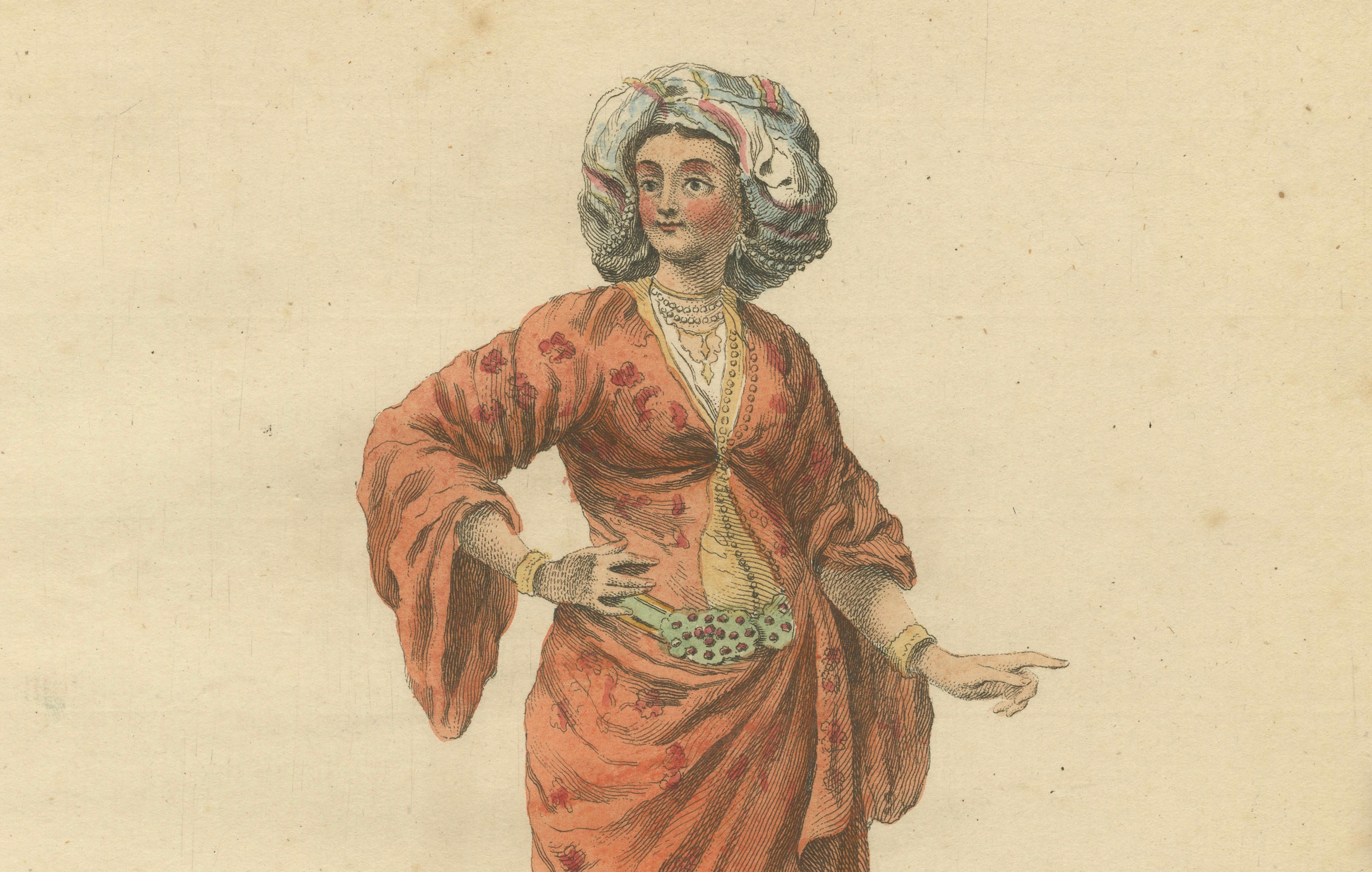 Antique Costume Print Grecian Lady Morning Dress Jefferys, 1749