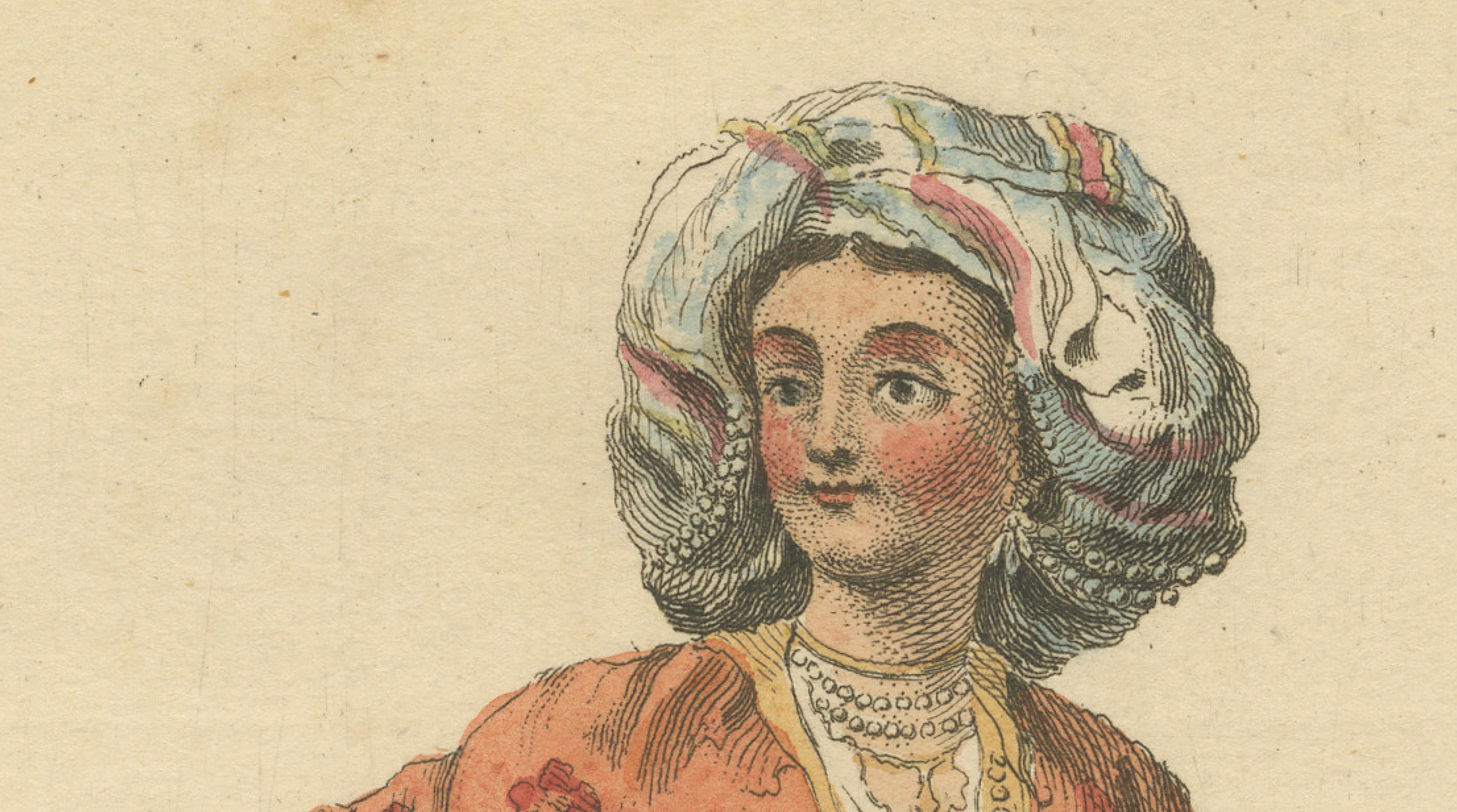 Antique Costume Print Grecian Lady Morning Dress Jefferys, 1749