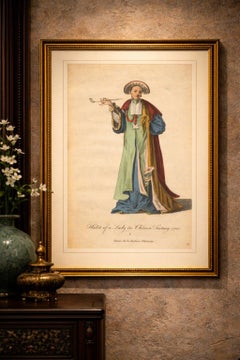 Antike Kostüm Druck Dame in Chinese Tartary Jefferys, 1749