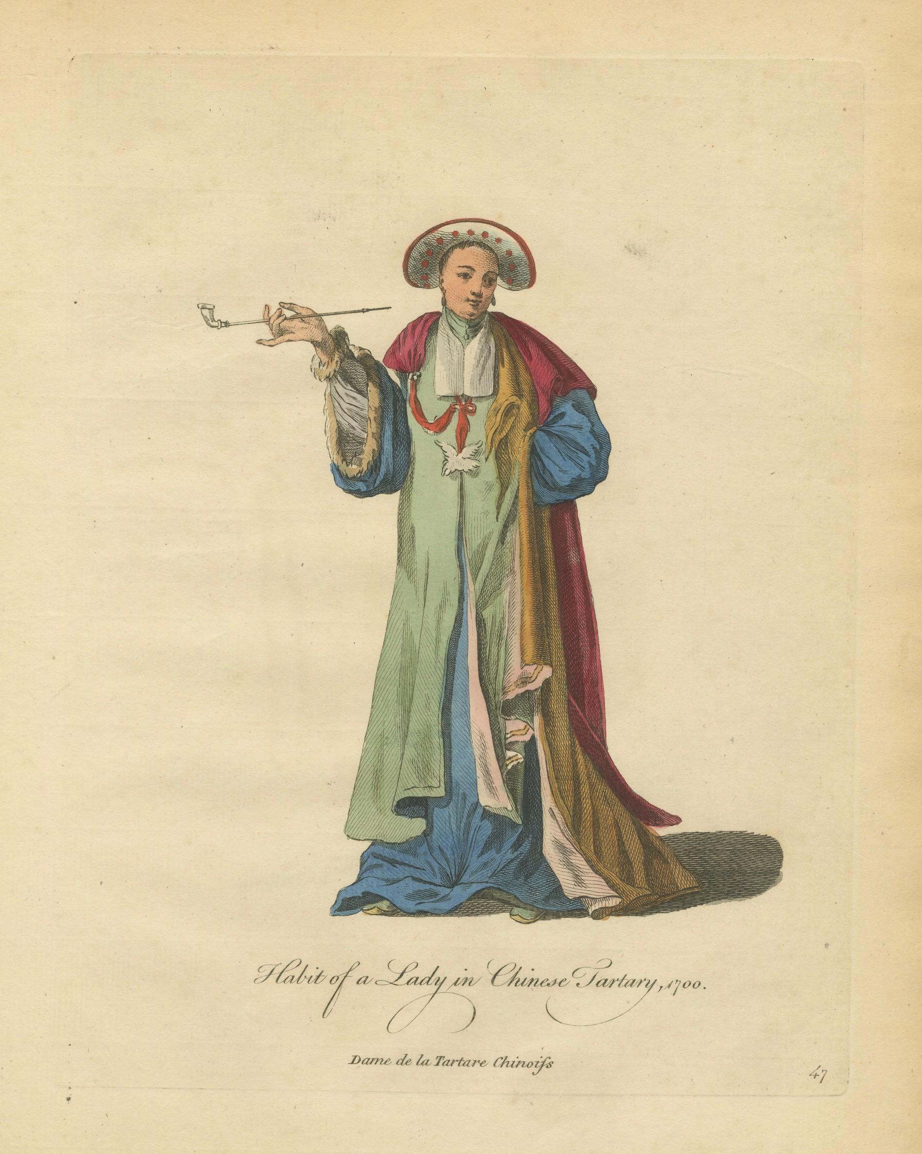 Antique Costume Print Lady in Chinese Tartary Jefferys, 1749