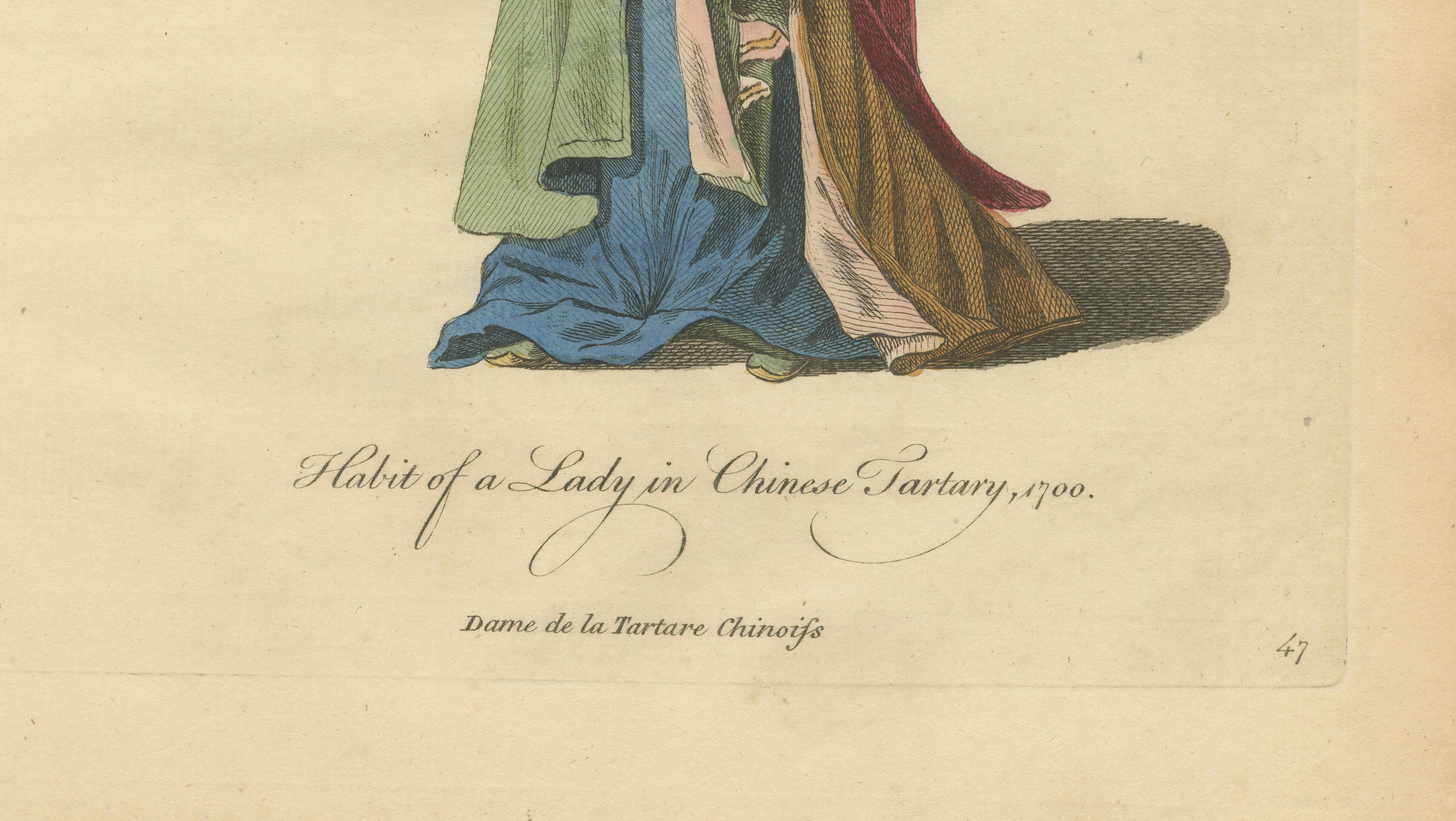 Antique Costume Print Lady in Chinese Tartary Jefferys, 1749