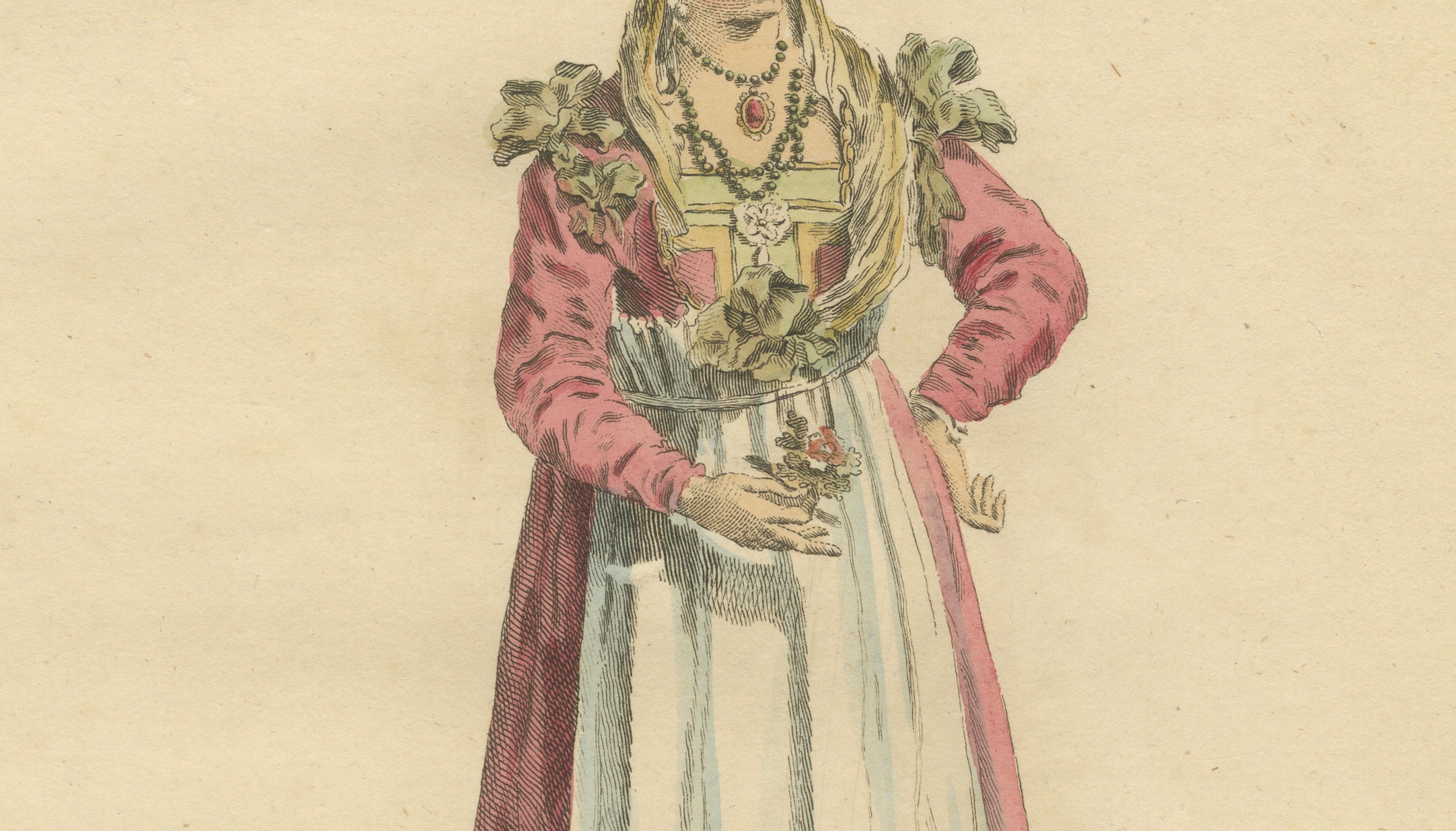 Antique Costume Print Lady of Chio Greek Island Dress Jefferys, 1749
