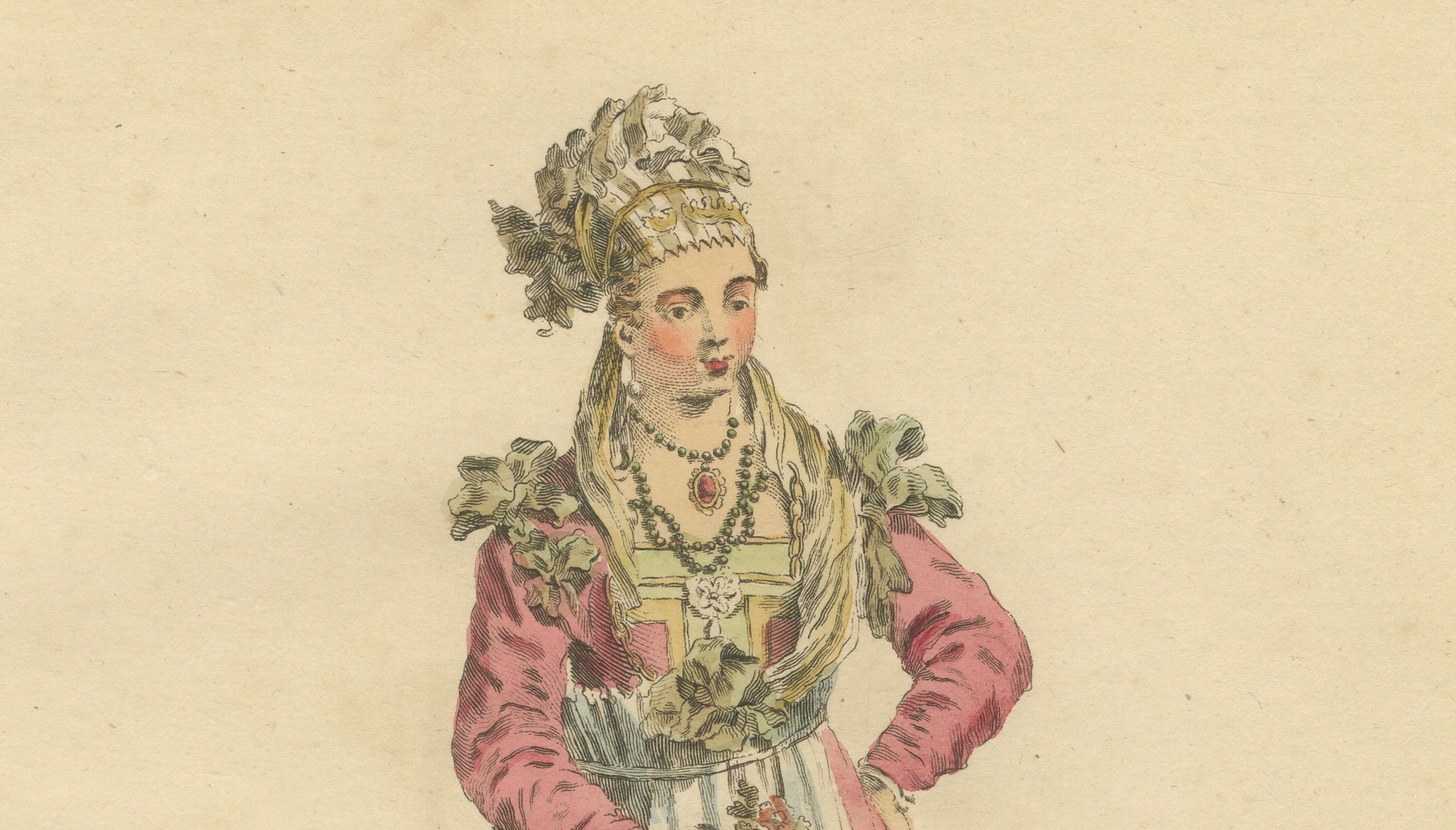 Antique Costume Print Lady of Chio Greek Island Dress Jefferys, 1749