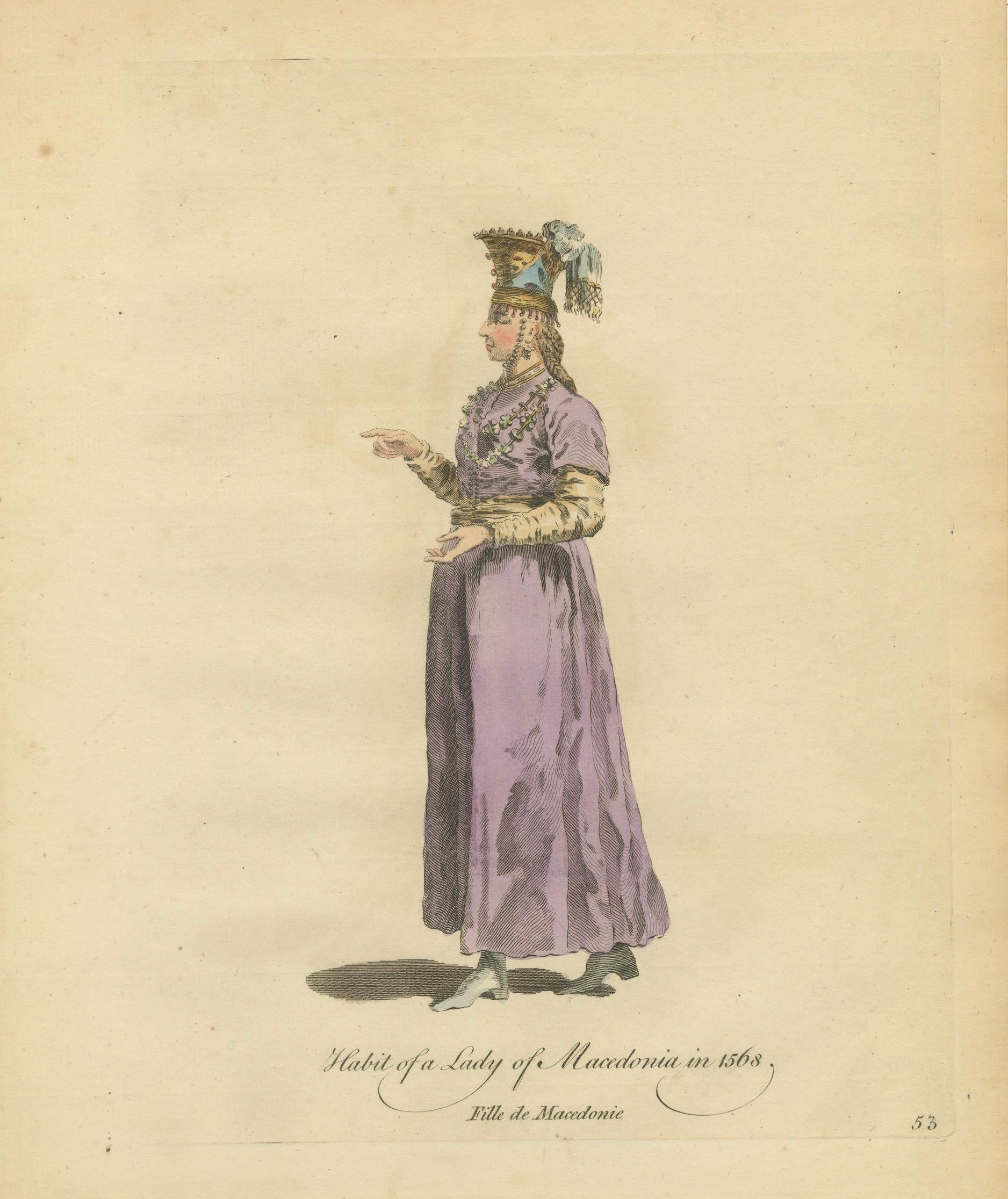 Antique Costume Print Lady of Macedonia Traditional Dress Jefferys, 1749