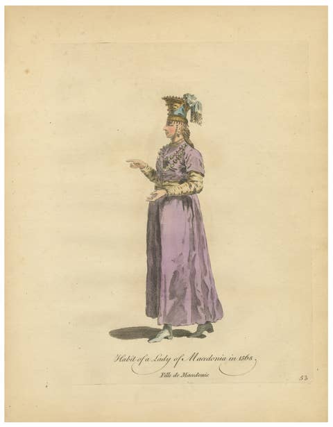 Antique Costume Print Lady of Macedonia Traditional Dress Jefferys, 1749