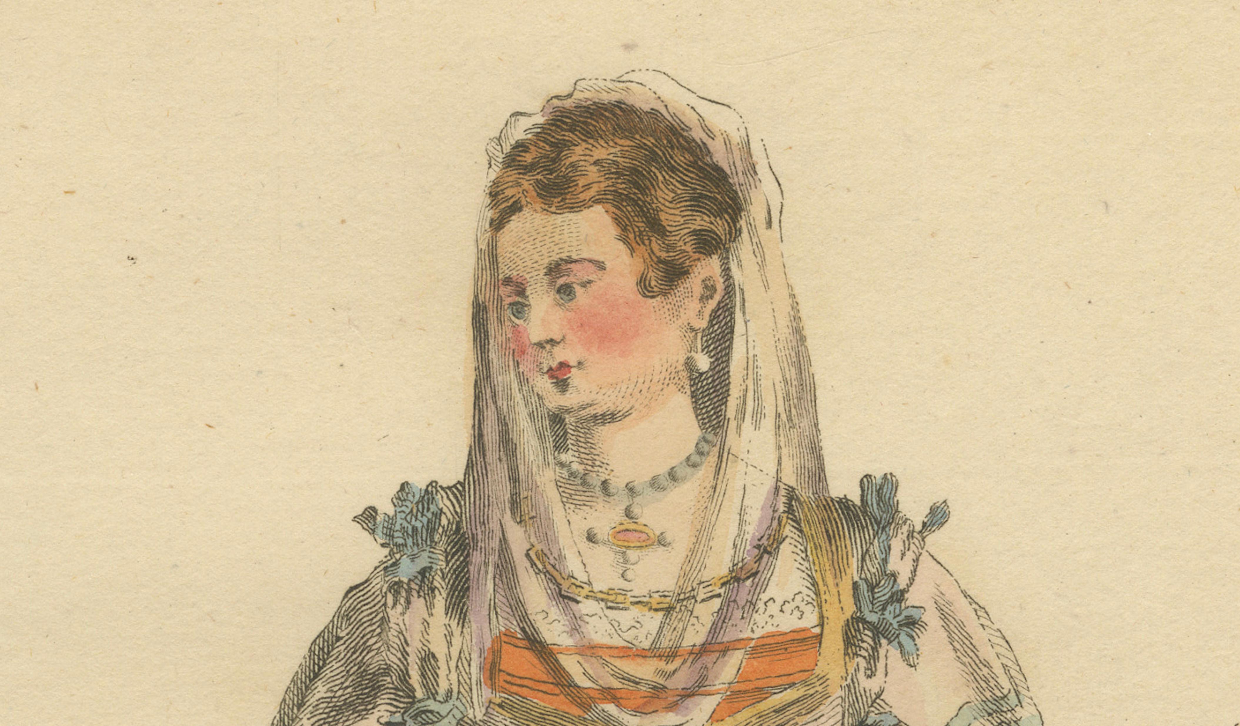 Antique Costume Print Lady of Paros Traditional Dress Jefferys, 1749