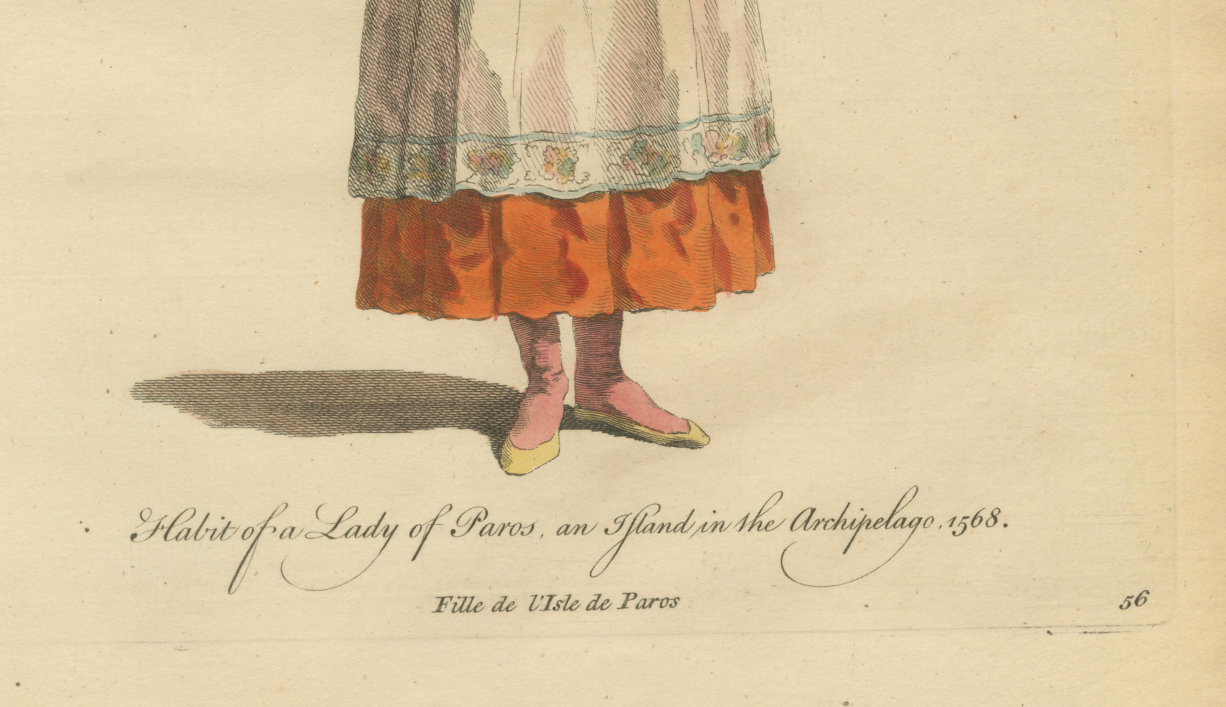 Antique Costume Print Lady of Paros Traditional Dress Jefferys, 1749