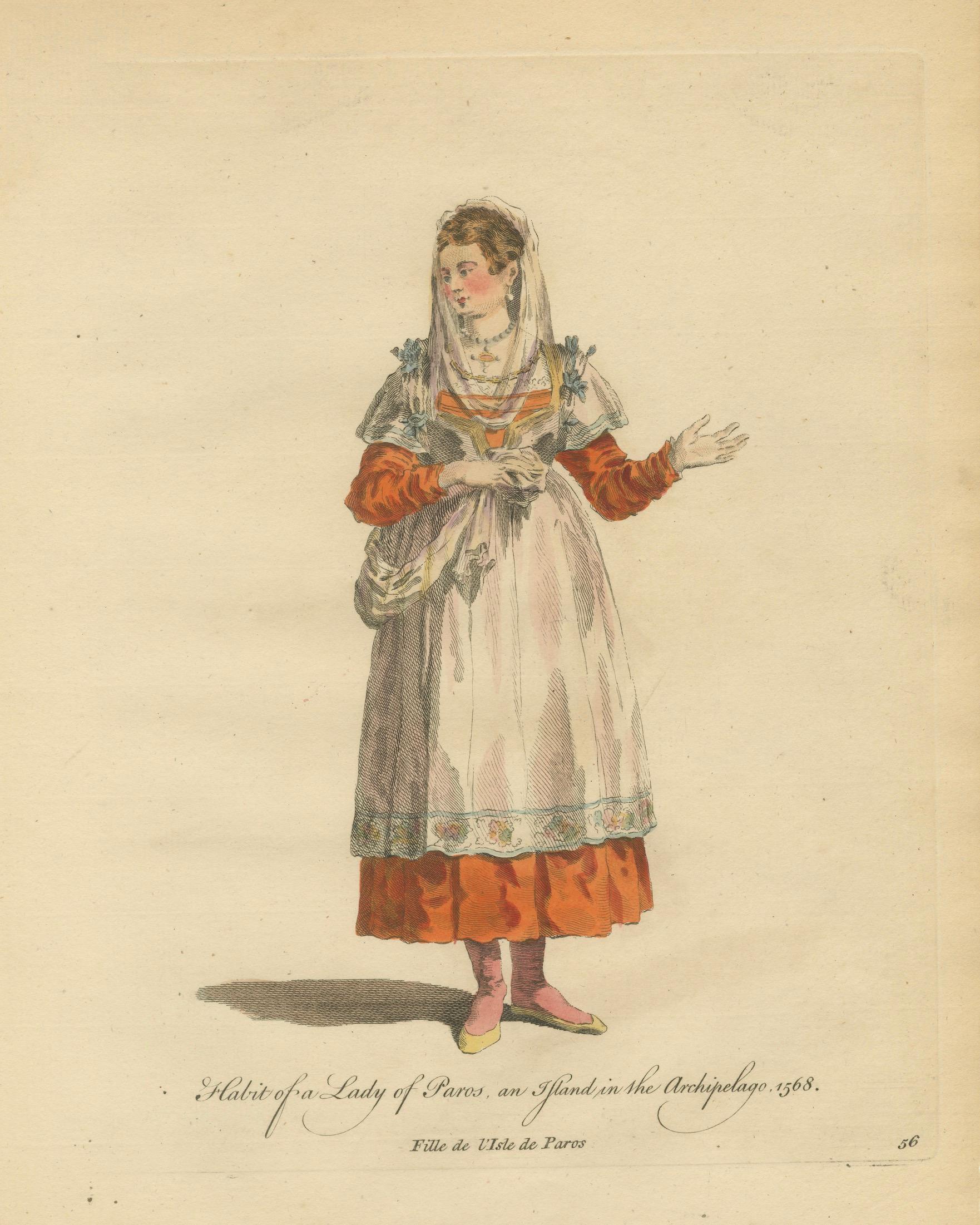 Antique Costume Print Lady of Paros Traditional Dress Jefferys, 1749
