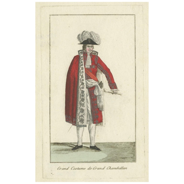 Antique Costume Print of a French Chamberlain, circa 1810 For Sale at  1stDibs