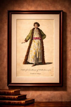 Antique Costume Print of a Gentleman of Wallachia, Engraving Jefferys, 1749