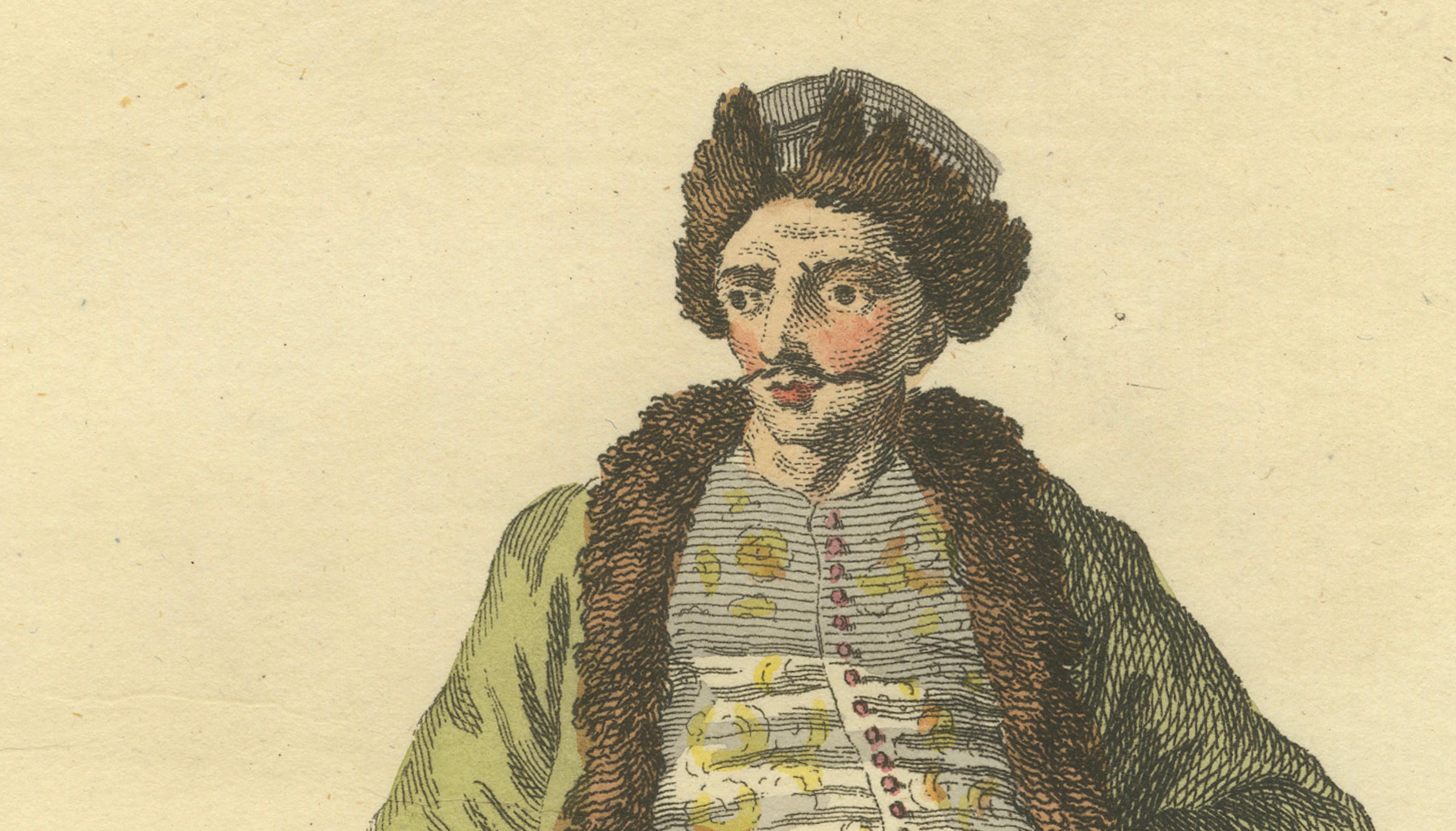 Antique Costume Print of a Gentleman of Wallachia, Engraving Jefferys, 1749