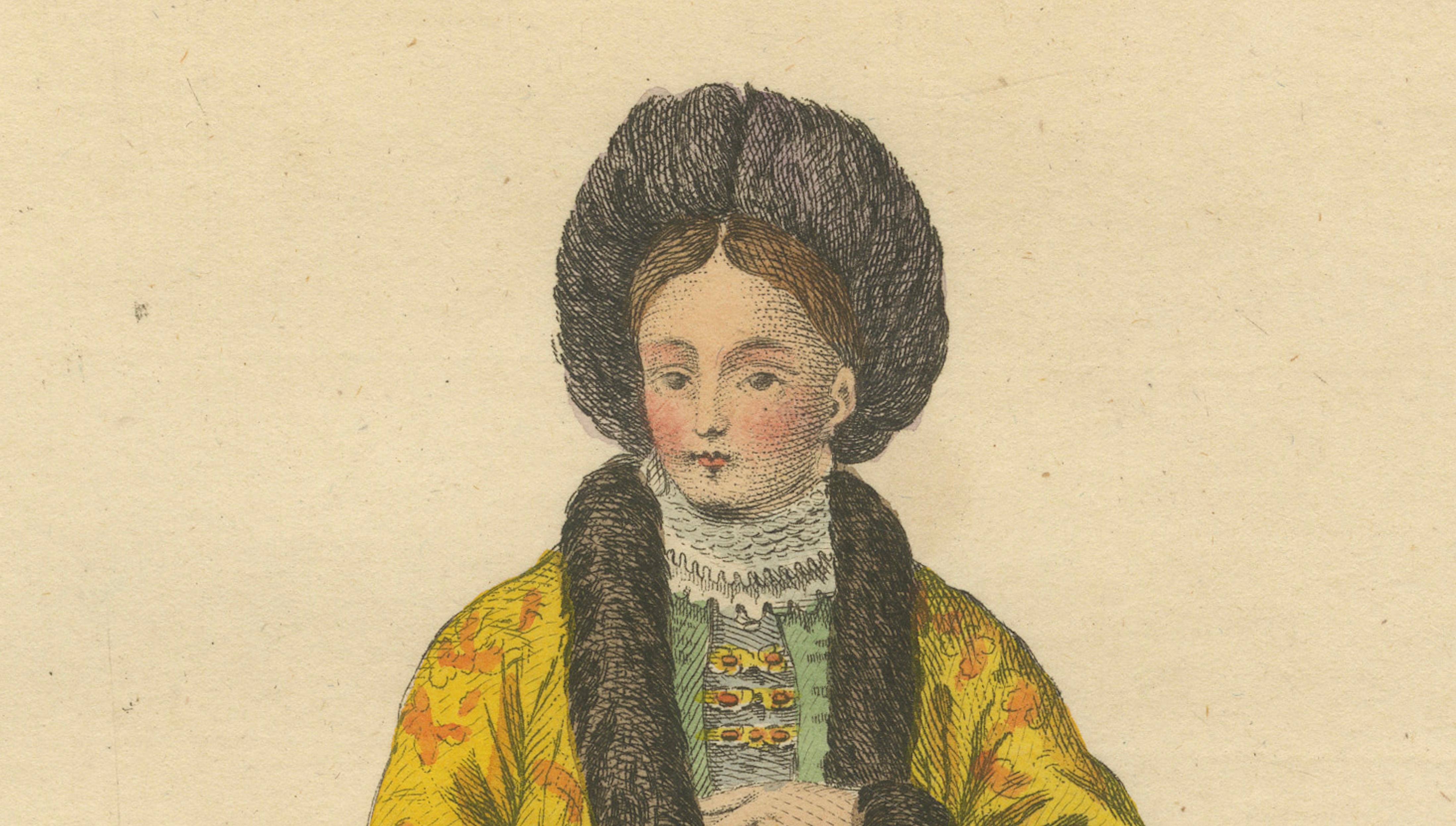 Antique Costume Print of a Princess of Wallachia, Engraving Jefferys, 1749