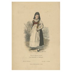 Impression de costume ancien d'une femme de Brotterode « Virginie » en Allemagne, 1880
