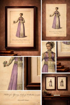 Antique Costume Print of a Young Lady of Wallachia, Engraving Jefferys, 1749
