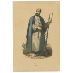 Antique Costume Print of an Arabian Man by Wahlen '1843'