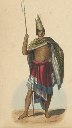 Antique Costume Print of an Inhabitant of Rote Island by Wahlen, 1843