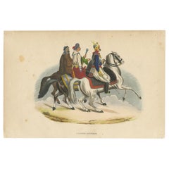 Impression de costumes anciens de chevaux égyptiens par Wahlen, 1843