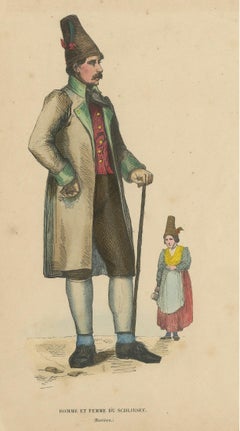 Stampa antica in costume di figure da Schliersee di Wahlen, 1843