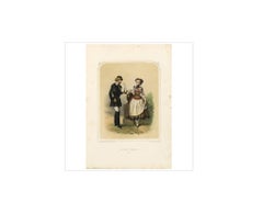 Antique Costume Print of Germany by A. Lacouchie, circa 1850