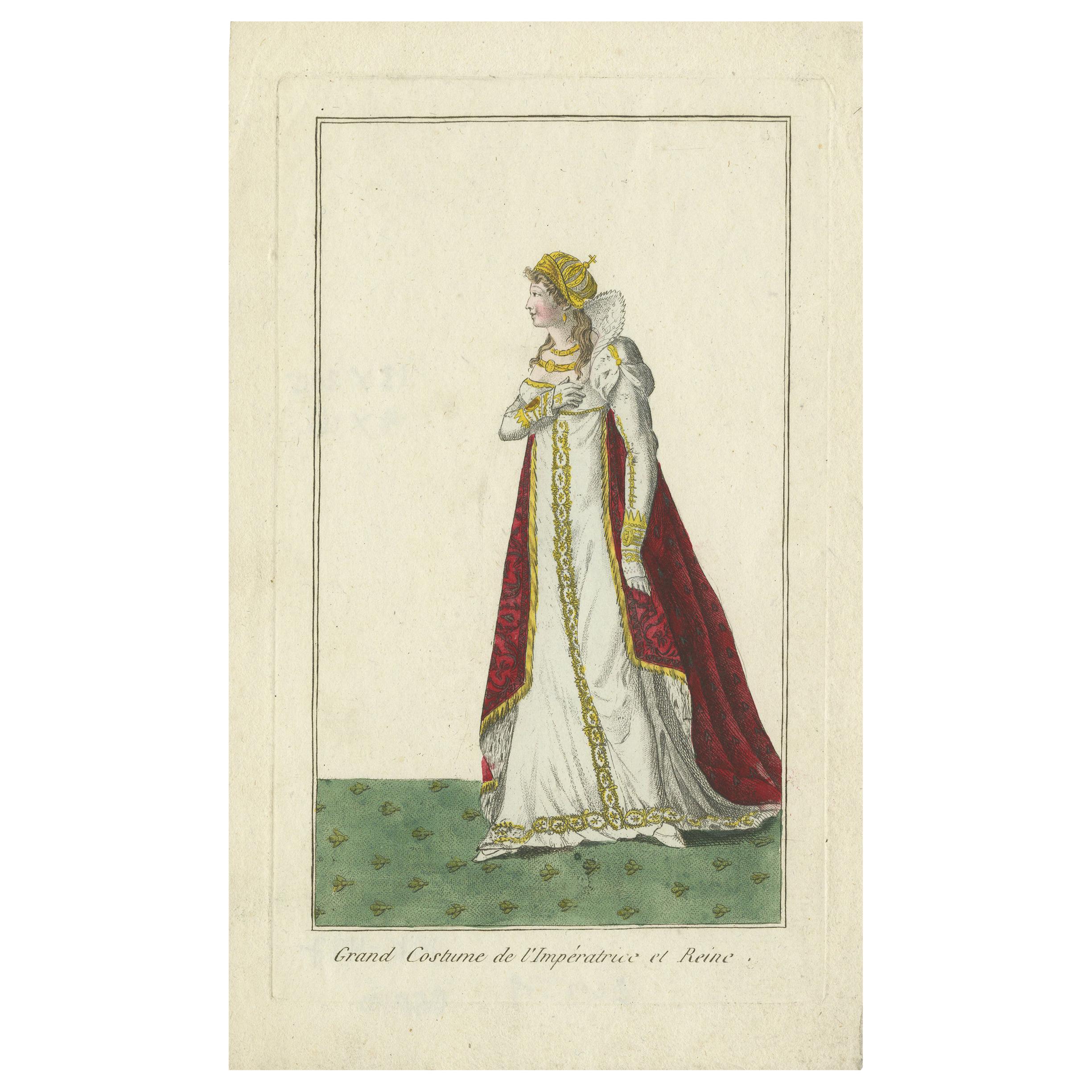 Antique Costume Print of the Empress and Queen of France 'circa 1810' For  Sale at 1stDibs | french queen costume, antik costume empire france