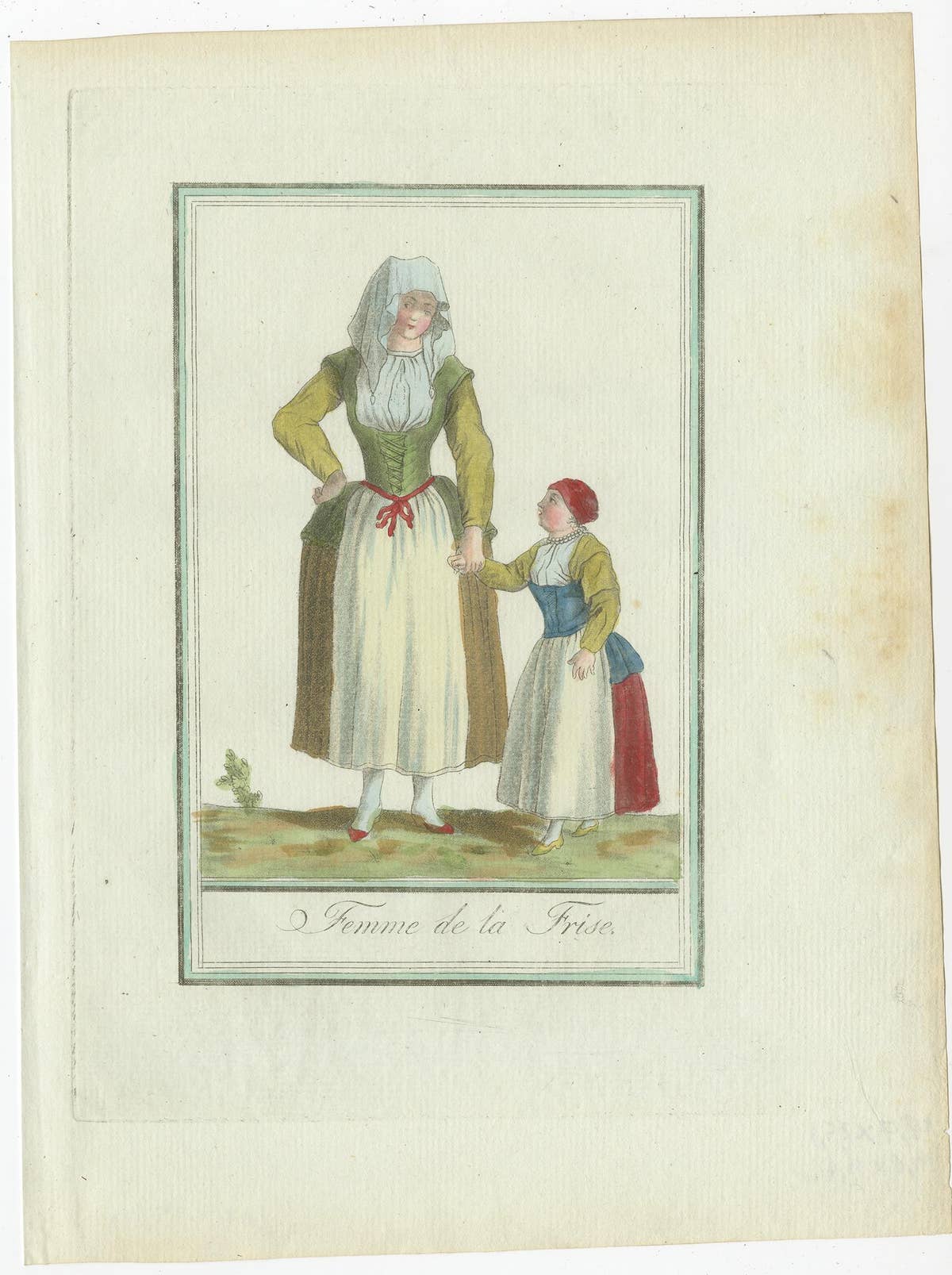 Antique Costume Print of the Province of Friesland in The Netherlands, c.1797