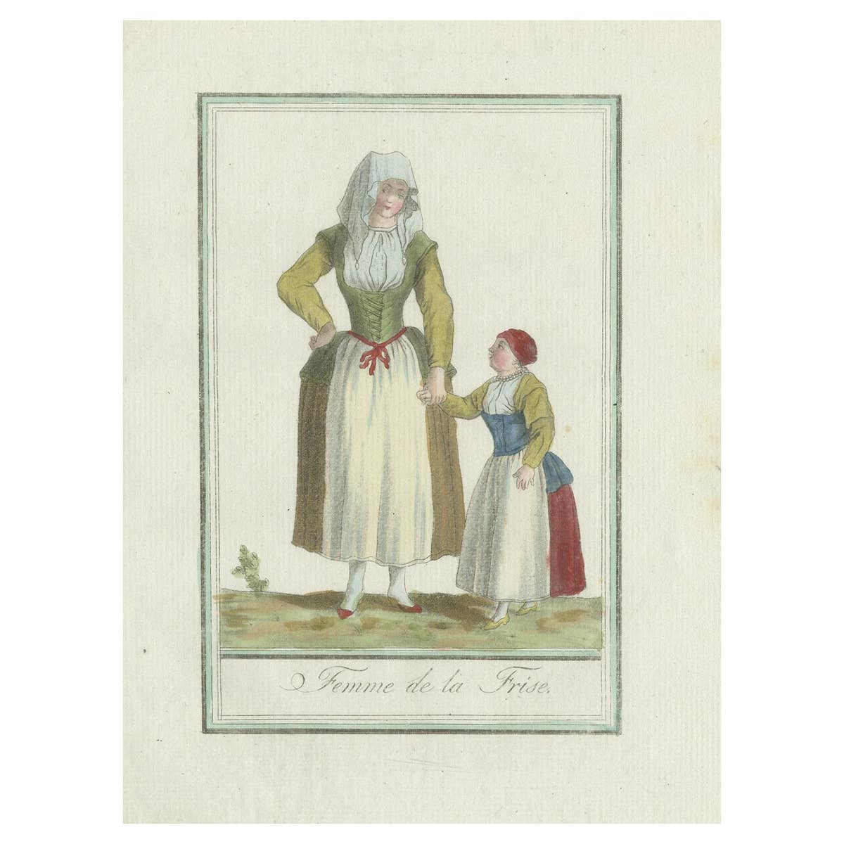 Antique Costume Print of the Province of Friesland in The Netherlands, c.1797