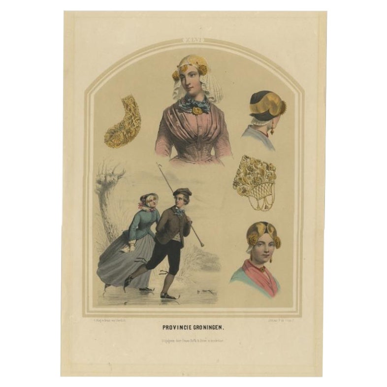 Impression de costumes antiques de la province de Groningen par Uberfeldt, 1857