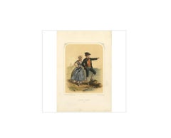 Antiker Kostümdruck von Seeland 'The Netherlands' von A. Lacouchie, um 1850