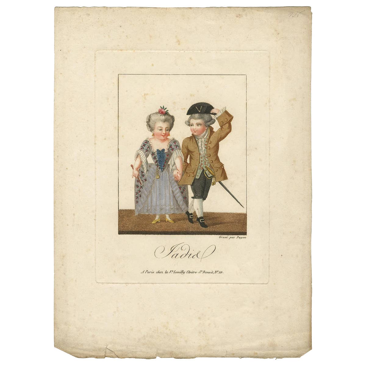 Antique Costume Print, Possibly Depicting Napoleon, C.1850