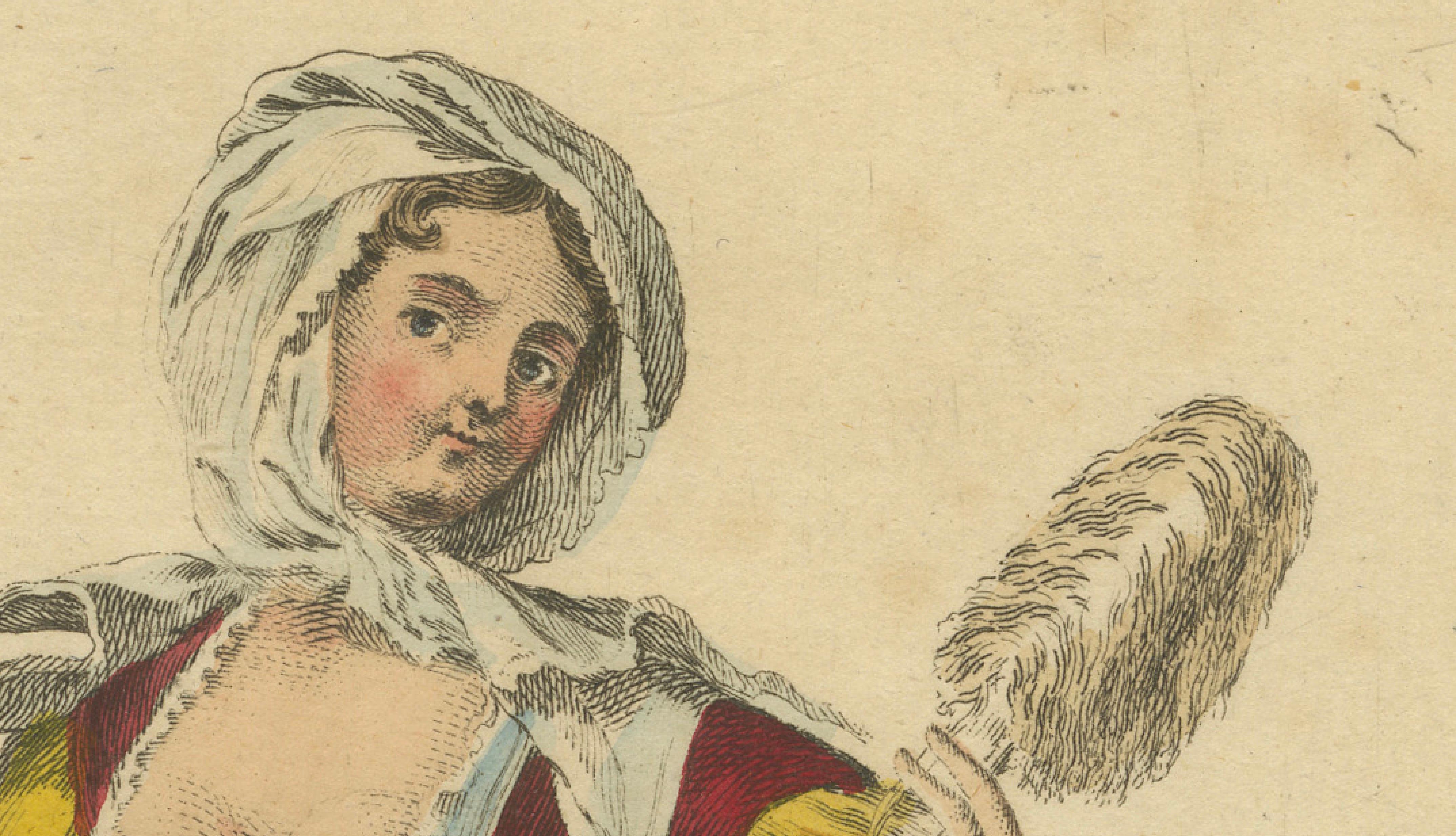 Antique Costume Print Young Lady of Argentiera Archipelago by Jefferys, 1749