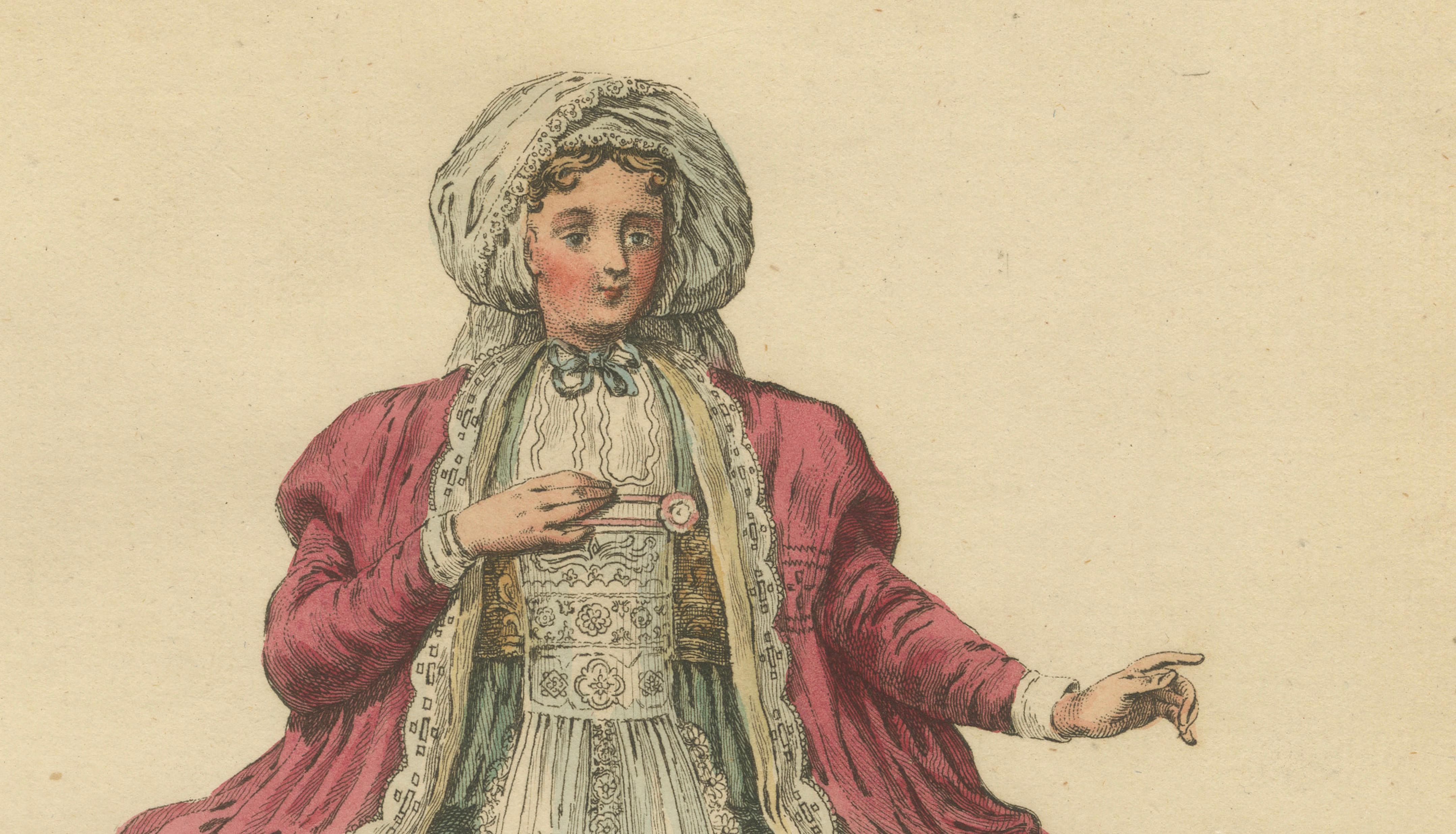 Antique Costume Print Young Lady of Naxos Archipelago Jefferys, 1749
