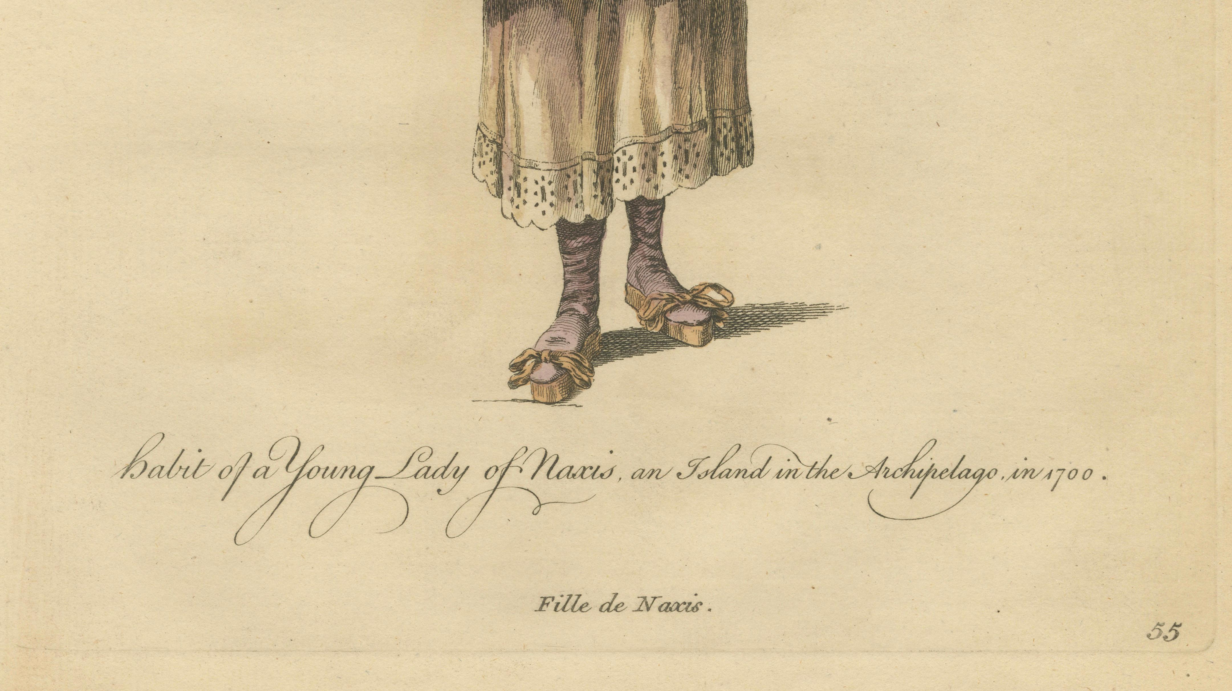 Antique Costume Print Young Lady of Naxos Archipelago Jefferys, 1749
