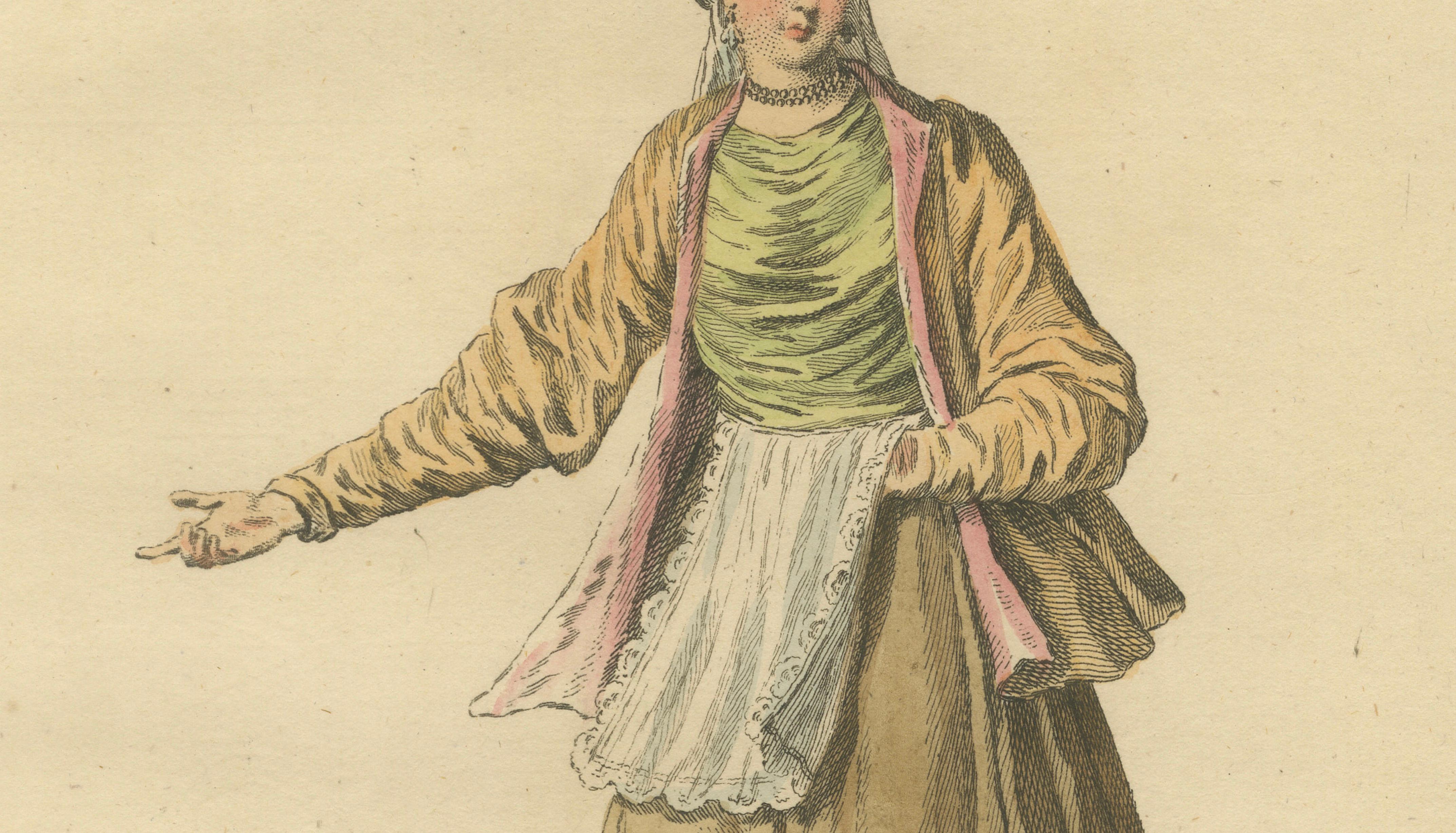 Antique Costume Print Young Lady of St John of Patmos Jefferys, 1749
