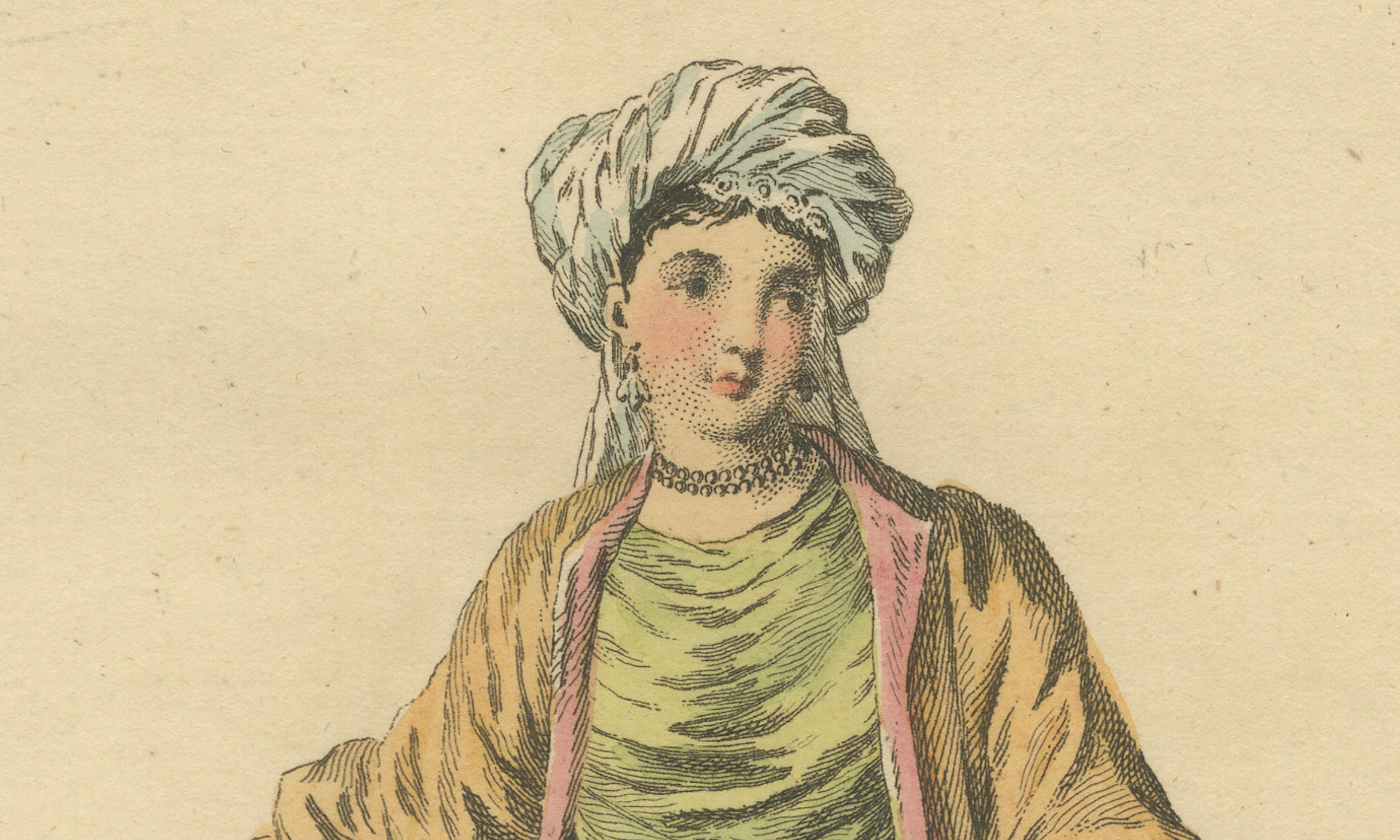 Antique Costume Print Young Lady of St John of Patmos Jefferys, 1749