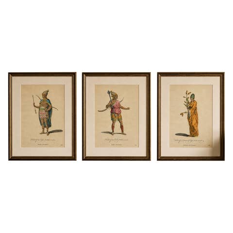 Antique Costume Prints, East Indies Figures & Tribal Dress, 1749