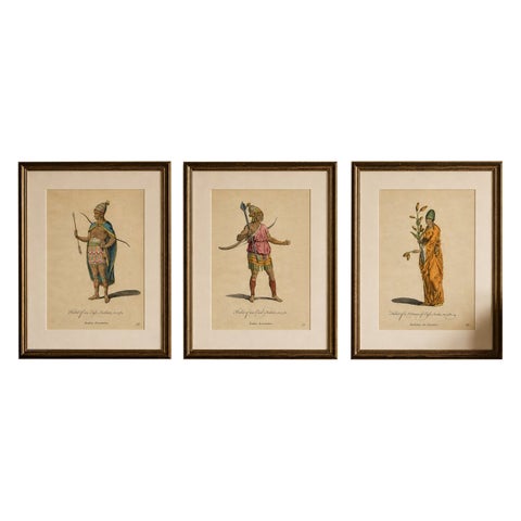 Antique Costume Prints, East Indies Figures & Tribal Dress, 1749