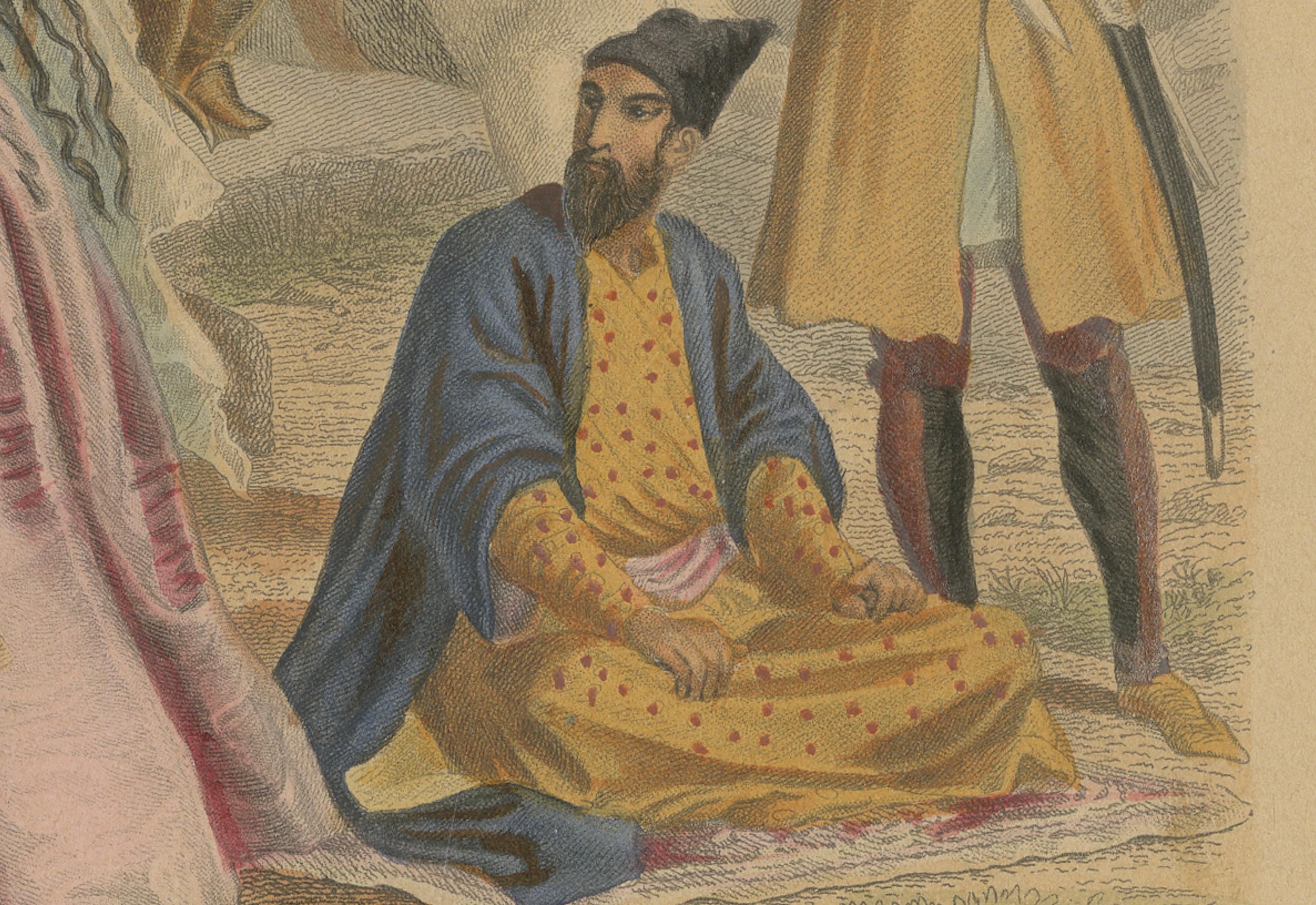 Antique Costume Prints of Asia: Persian, Kurdish, Circassian, Figures c1860