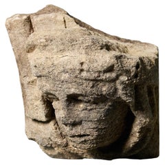 Antique Cotswold Limestone Corbel of a Medieval English King